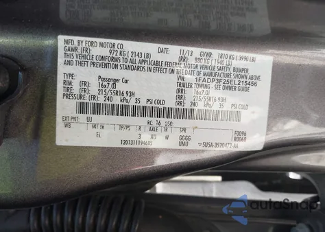 2014 Ford Focus Se z USA, uszkodzony, nr VIN 1FADP3F25EL215456